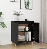 VidaXL Dressoir met houten poten 60x35x70 cm bewerkt hout zwart