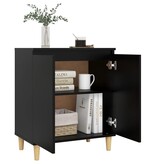 VidaXL Dressoir met houten poten 60x35x70 cm bewerkt hout zwart