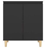 VidaXL Dressoir met houten poten 60x35x70 cm bewerkt hout zwart