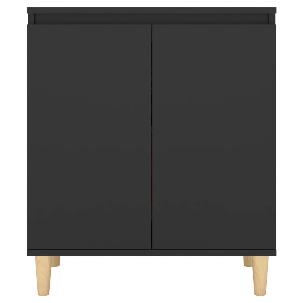 VidaXL Dressoir met houten poten 60x35x70 cm bewerkt hout zwart