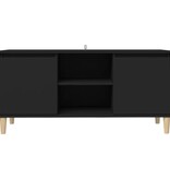 VidaXL Tv-meubel met massief houten poten 103,5x35x50 cm zwart