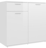 VidaXL Dressoir 80x36x75 cm bewerkt hout hoogglans wit