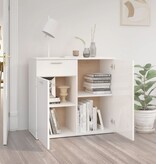 VidaXL Dressoir 80x36x75 cm bewerkt hout hoogglans wit