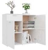 VidaXL Dressoir 80x36x75 cm bewerkt hout hoogglans wit