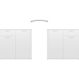 VidaXL Dressoir 80x36x75 cm bewerkt hout hoogglans wit