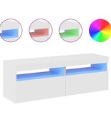 VidaXL Tv-meubelen 2 st met LED-verlichting 60x35x40 cm hoogglans wit