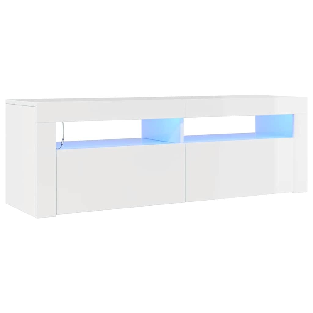 VidaXL Tv-meubel met LED-verlichting 120x35x40 cm hoogglans wit