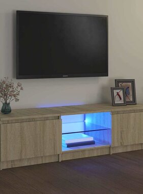 VidaXL Tv-meubel met LED-verlichting 140x40x36 cm sonoma eikenkleur