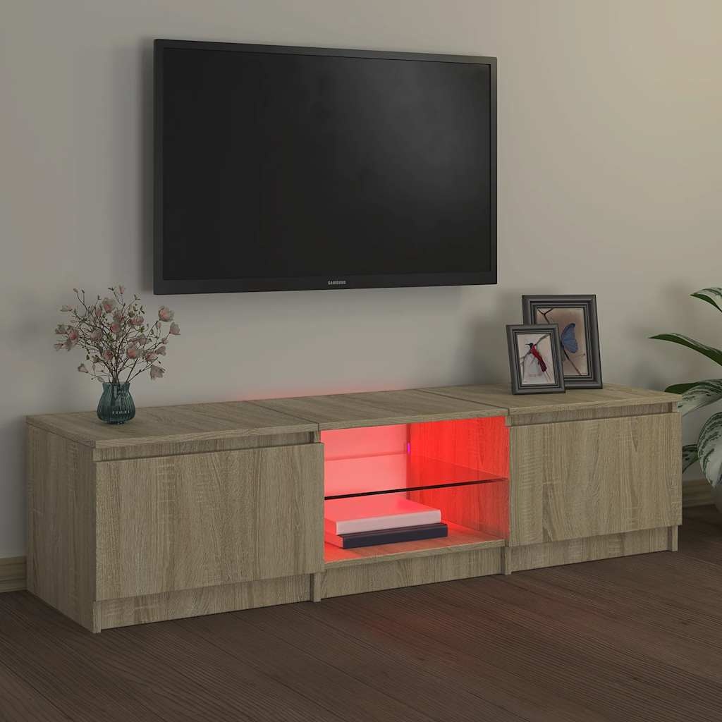 VidaXL Tv-meubel met LED-verlichting 140x40x36 cm sonoma eikenkleur