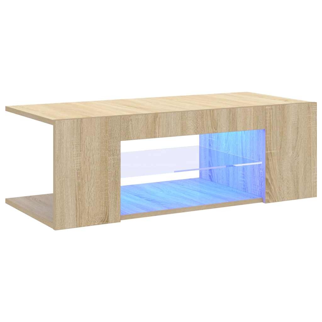 VidaXL Tv-meubel met LED-verlichting 90x39x30 cm sonoma eikenkleurig