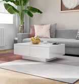 VidaXL Salontafel 90x60x31 cm spaanplaat hoogglans wit