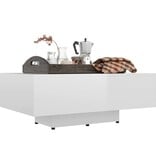 VidaXL Salontafel 85x55x31 cm bewerkt hout hoogglans wit