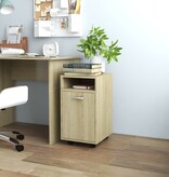 VidaXL Bijzetkast met wielen 33x38x60cm spaanplaat sonoma eikenkleurig