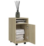 VidaXL Bijzetkast met wielen 33x38x60cm spaanplaat sonoma eikenkleurig