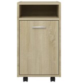VidaXL Bijzetkast met wielen 33x38x60cm spaanplaat sonoma eikenkleurig