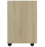 VidaXL Bijzetkast met wielen 33x38x60cm spaanplaat sonoma eikenkleurig