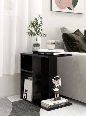 VidaXL Bijzettafel 50x30x50 cm spaanplaat zwart