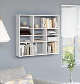 VidaXL Wandschap 90x16x78 cm spaanplaat hoogglans wit