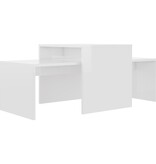 VidaXL Salontafelset 100x48x40 cm bewerkt hout hoogglans wit