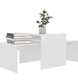 VidaXL Salontafelset 100x48x40 cm bewerkt hout hoogglans wit