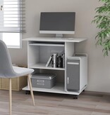 VidaXL Computerbureau 80x50x75 cm bewerkt hout wit