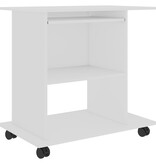 VidaXL Computerbureau 80x50x75 cm bewerkt hout wit