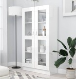 VidaXL Vitrinekast 82,5x30,5x150 cm spaanplaat hoogglans wit
