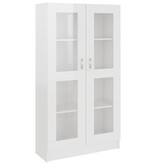 VidaXL Vitrinekast 82,5x30,5x150 cm spaanplaat hoogglans wit