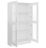 VidaXL Vitrinekast 82,5x30,5x150 cm spaanplaat hoogglans wit