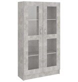 VidaXL Vitrinekast 82,5x30,5x150 cm bewerkt hout betongrijs