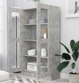 VidaXL Vitrinekast 82,5x30,5x150 cm bewerkt hout betongrijs