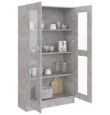 VidaXL Vitrinekast 82,5x30,5x150 cm bewerkt hout betongrijs