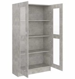 VidaXL Vitrinekast 82,5x30,5x150 cm bewerkt hout betongrijs
