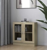 VidaXL Vitrinekast 82,5x30,5x80 cm bewerkt hout sonoma eikenkleurig