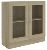 VidaXL Vitrinekast 82,5x30,5x80 cm bewerkt hout sonoma eikenkleurig