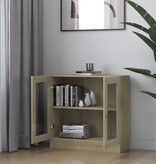 VidaXL Vitrinekast 82,5x30,5x80 cm bewerkt hout sonoma eikenkleurig