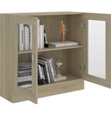 VidaXL Vitrinekast 82,5x30,5x80 cm bewerkt hout sonoma eikenkleurig