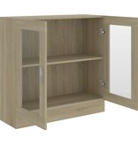 VidaXL Vitrinekast 82,5x30,5x80 cm bewerkt hout sonoma eikenkleurig