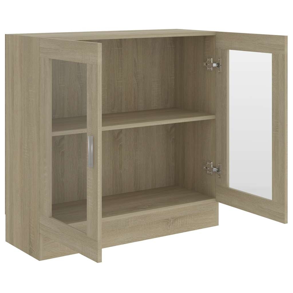 VidaXL Vitrinekast 82,5x30,5x80 cm bewerkt hout sonoma eikenkleurig