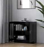 VidaXL Vitrinekast 82,5x30,5x80 cm bewerkt hout zwart