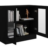VidaXL Vitrinekast 82,5x30,5x80 cm bewerkt hout zwart