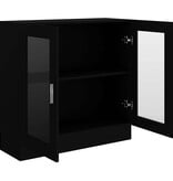 VidaXL Vitrinekast 82,5x30,5x80 cm bewerkt hout zwart