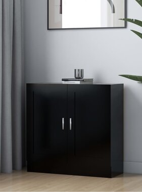 VidaXL Boekenkast 82,5x30,5x80 cm spaanplaat zwart
