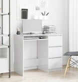 VidaXL Bureau 90x45x76 cm spaanplaat hoogglans wit