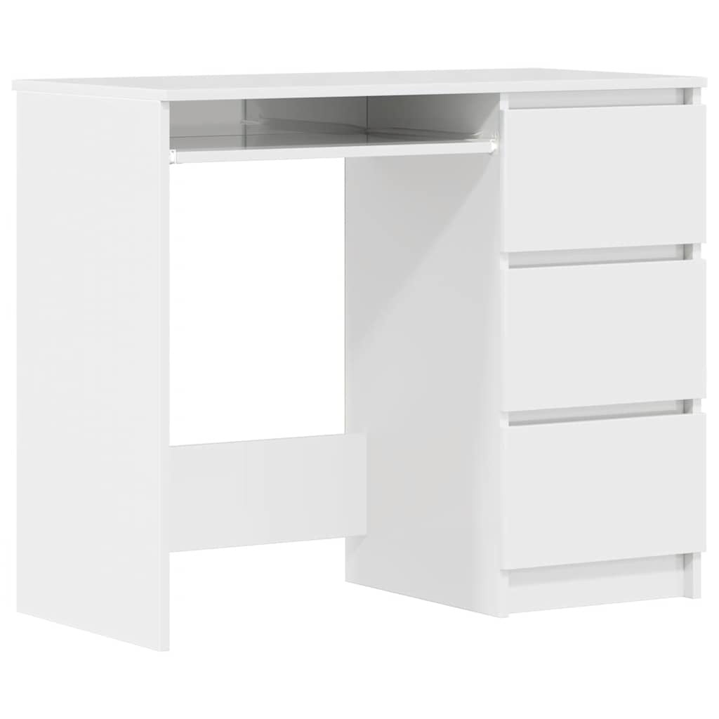 VidaXL Bureau 90x45x76 cm spaanplaat hoogglans wit