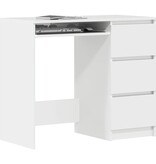 VidaXL Bureau 90x45x76 cm spaanplaat hoogglans wit