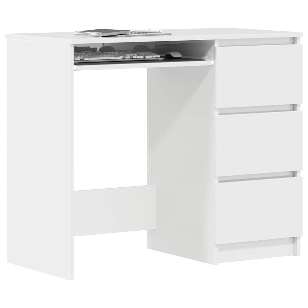 VidaXL Bureau 90x45x76 cm spaanplaat hoogglans wit