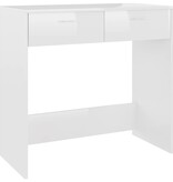VidaXL Bureau 80x40x75 cm bewerkt hout hoogglans wit