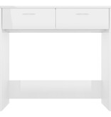 VidaXL Bureau 80x40x75 cm bewerkt hout hoogglans wit