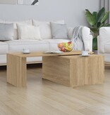 VidaXL Salontafel 150x50x35 cm bewerkt hout sonoma eikenkleurig